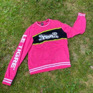 Le Tigre Pink Black Logo Sweatshirt Size Large
